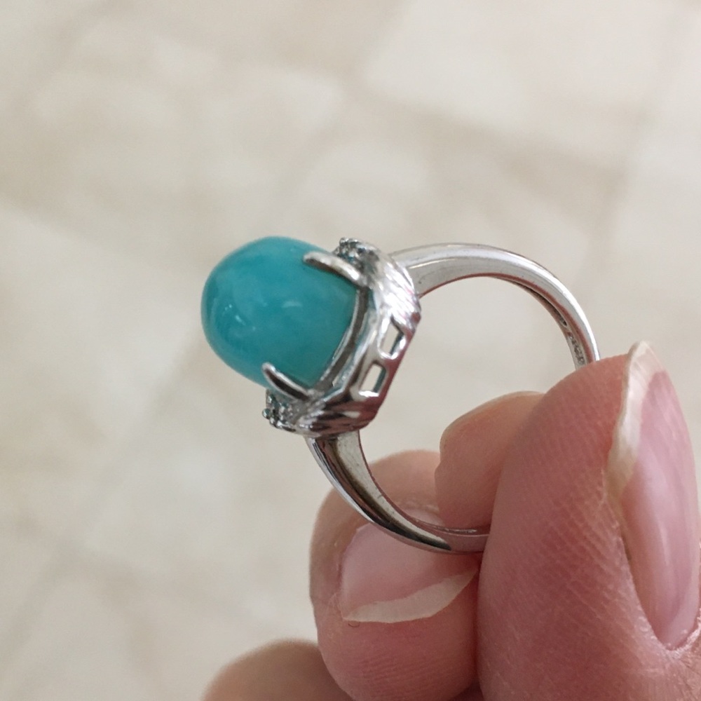 Gem amazonite sterling silver ring - Picture 10 of 15